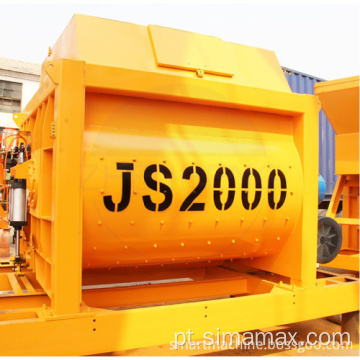 Misturador de concreto de concreto JS2000 de eixo duplo 2000L